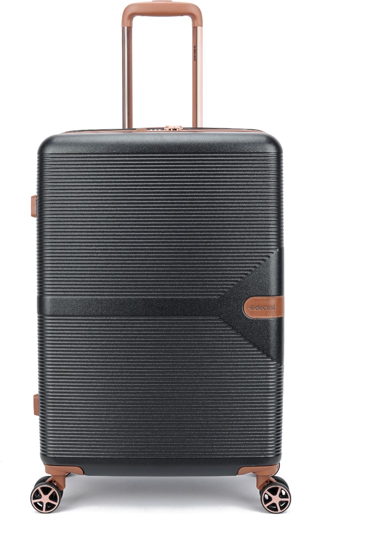 Decent Stella Middelgrote Koffer - 67 cm - 78/93 Liter - Expandable - TSA Slot - Zwart