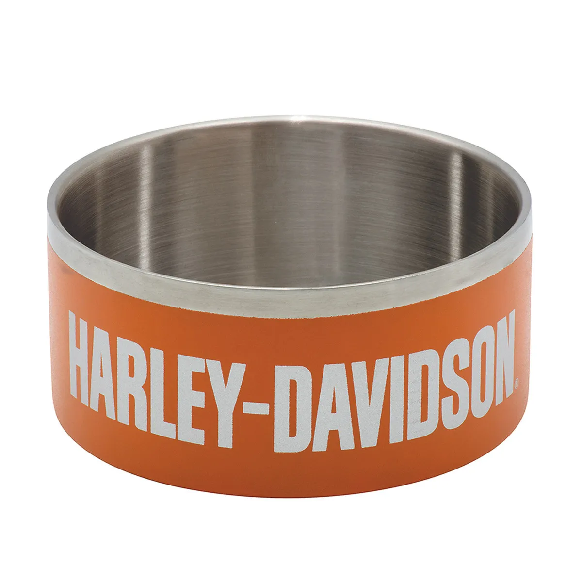 Harley-Davidson® Orange Stainless Steel Pet Bowl