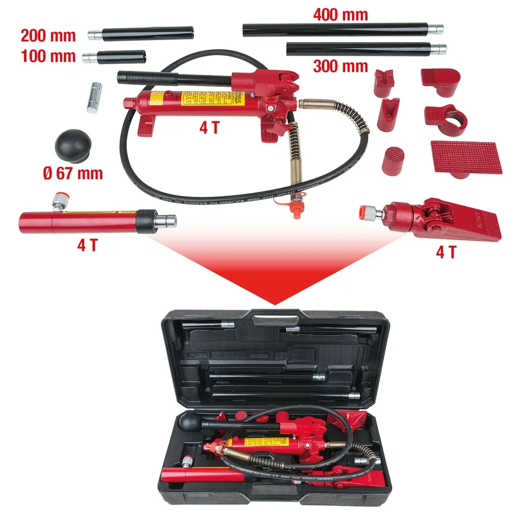 Hydraulische richt- en uitdeukset, 4t, 15-dlg