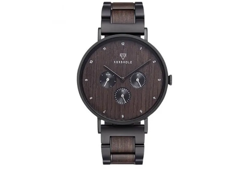 Kerbholz Caspar horlogeband - Heritage Black Steel