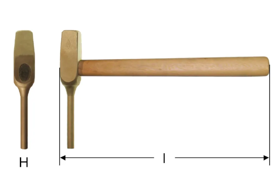 Uitdrijver met houten steel, dia 8 mm, vonkvrij AlBz Ampco FR0008A